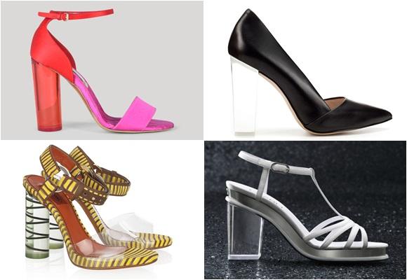 Tacones de metacrilato y cu&ntilde;as de corcho