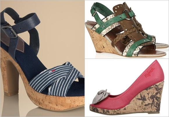 Tacones de metacrilato y cu&ntilde;as de corcho